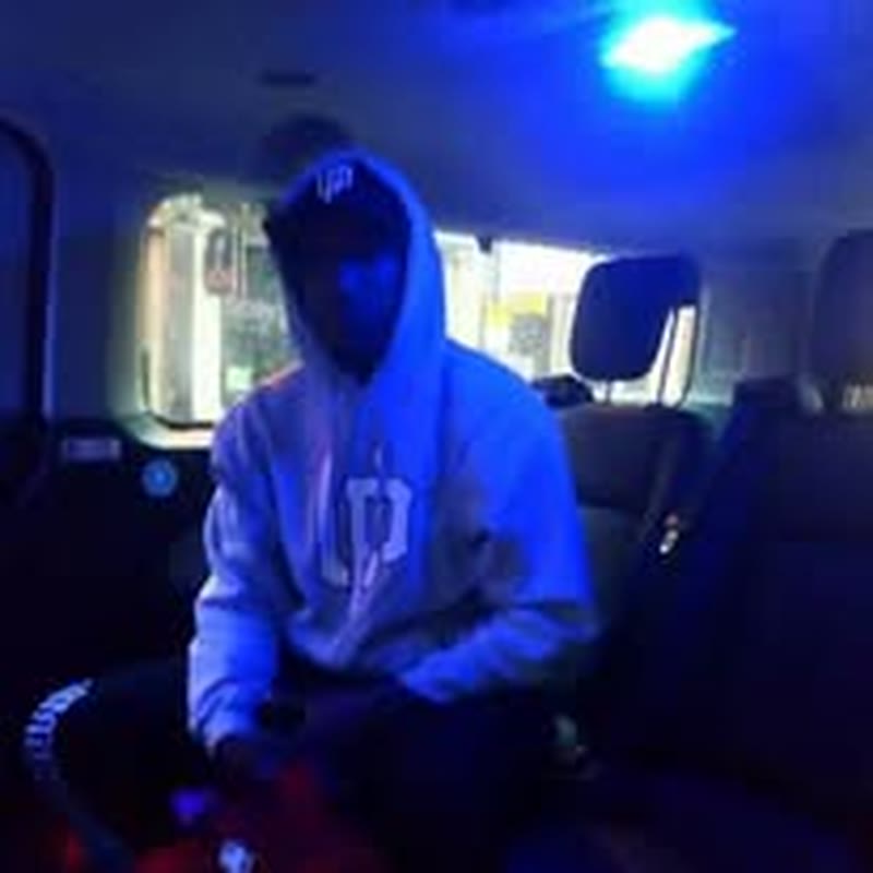 One of our drivers in a minibus with mood lighting